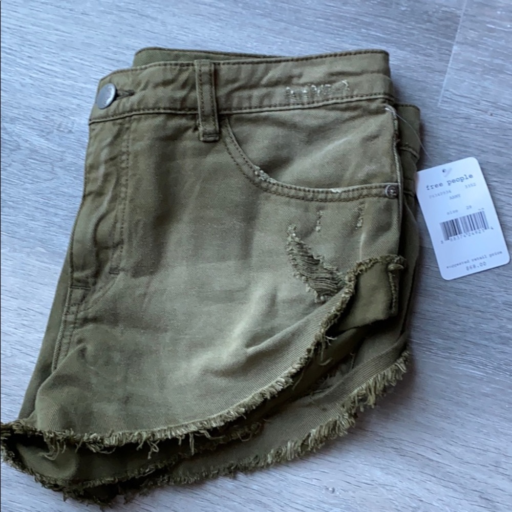 Free people army green shorts